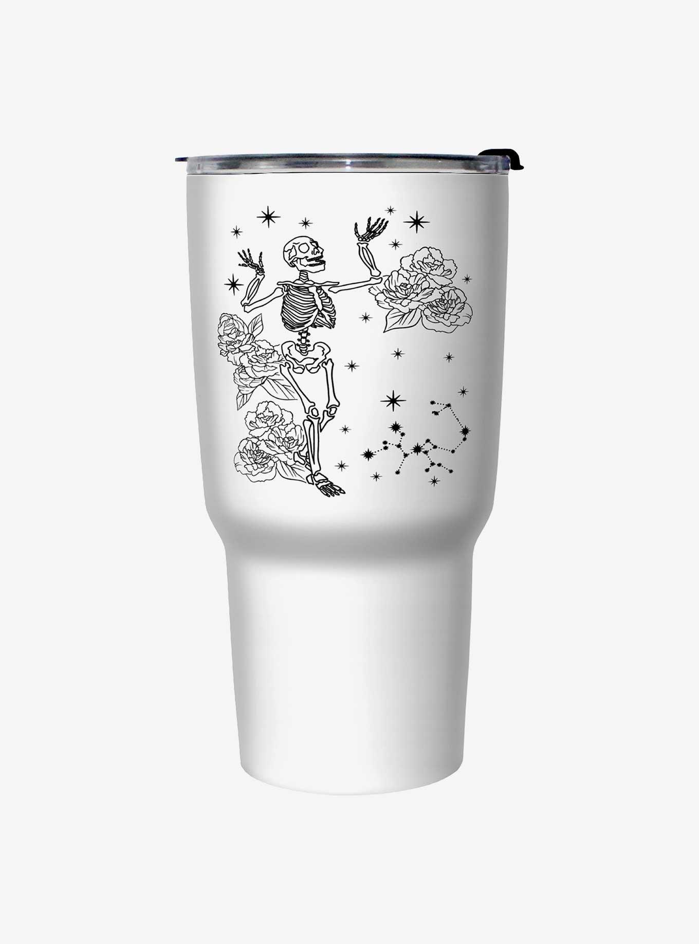 Hot Topic Simplified Skeleton Celestial Travel Mug WHITE Hot Topic