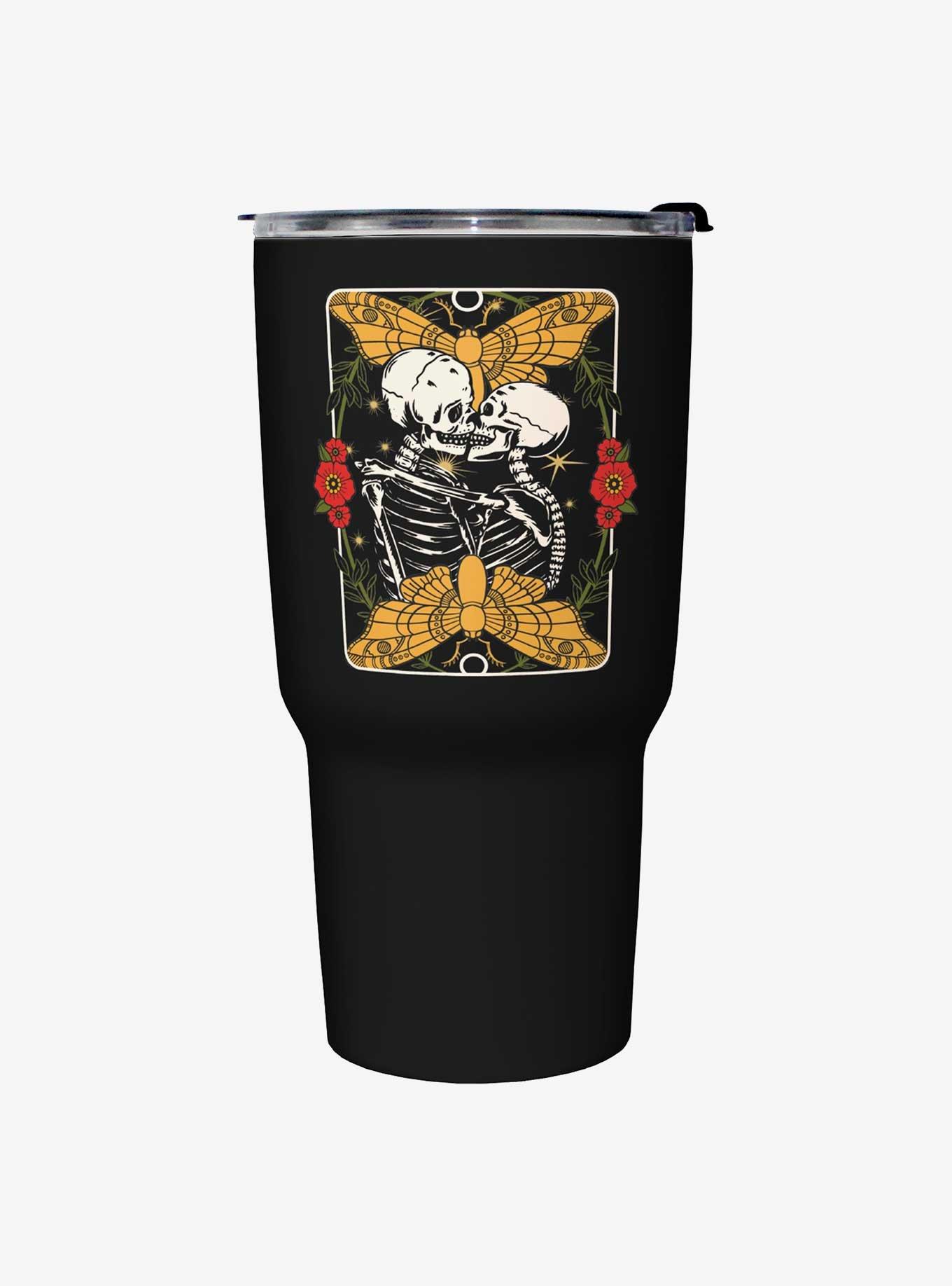 Hot Topic Traditional Skeleton Lovers Travel Mug , , hi-res