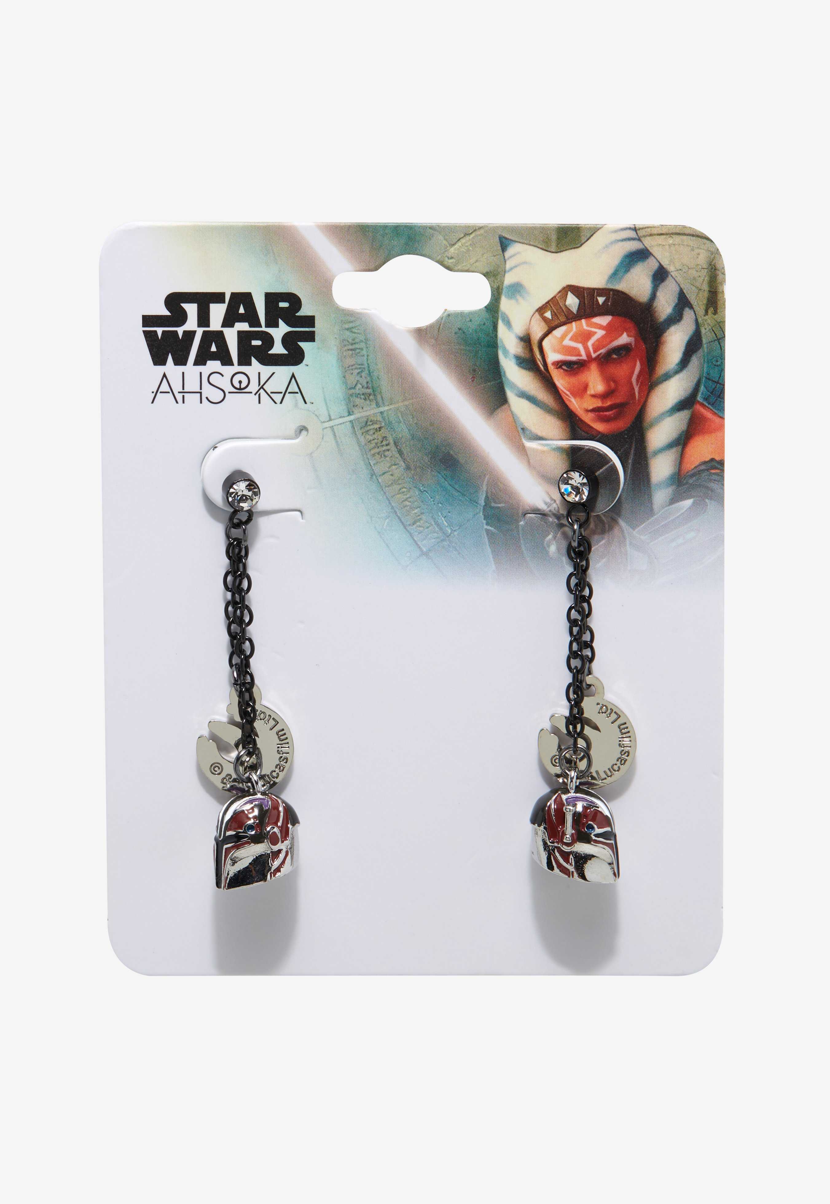 Star Wars Ahsoka Sabine Helmet Drop Earrings, , hi-res