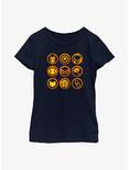 Marvel Avengers Hero Icons Youth Girls T-Shirt, NAVY, hi-res