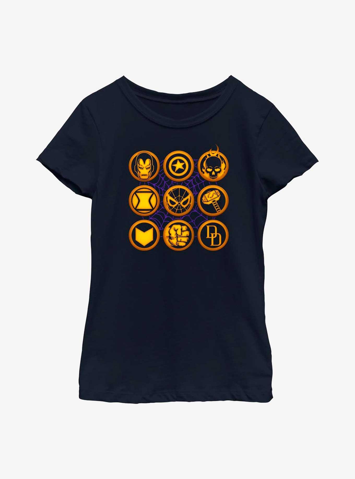 Marvel Avengers Hero Icons Youth Girls T-Shirt, , hi-res