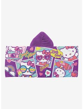 Plus Size Hello Kitty Let's Go Hooded Youth Beach Towel, , hi-res