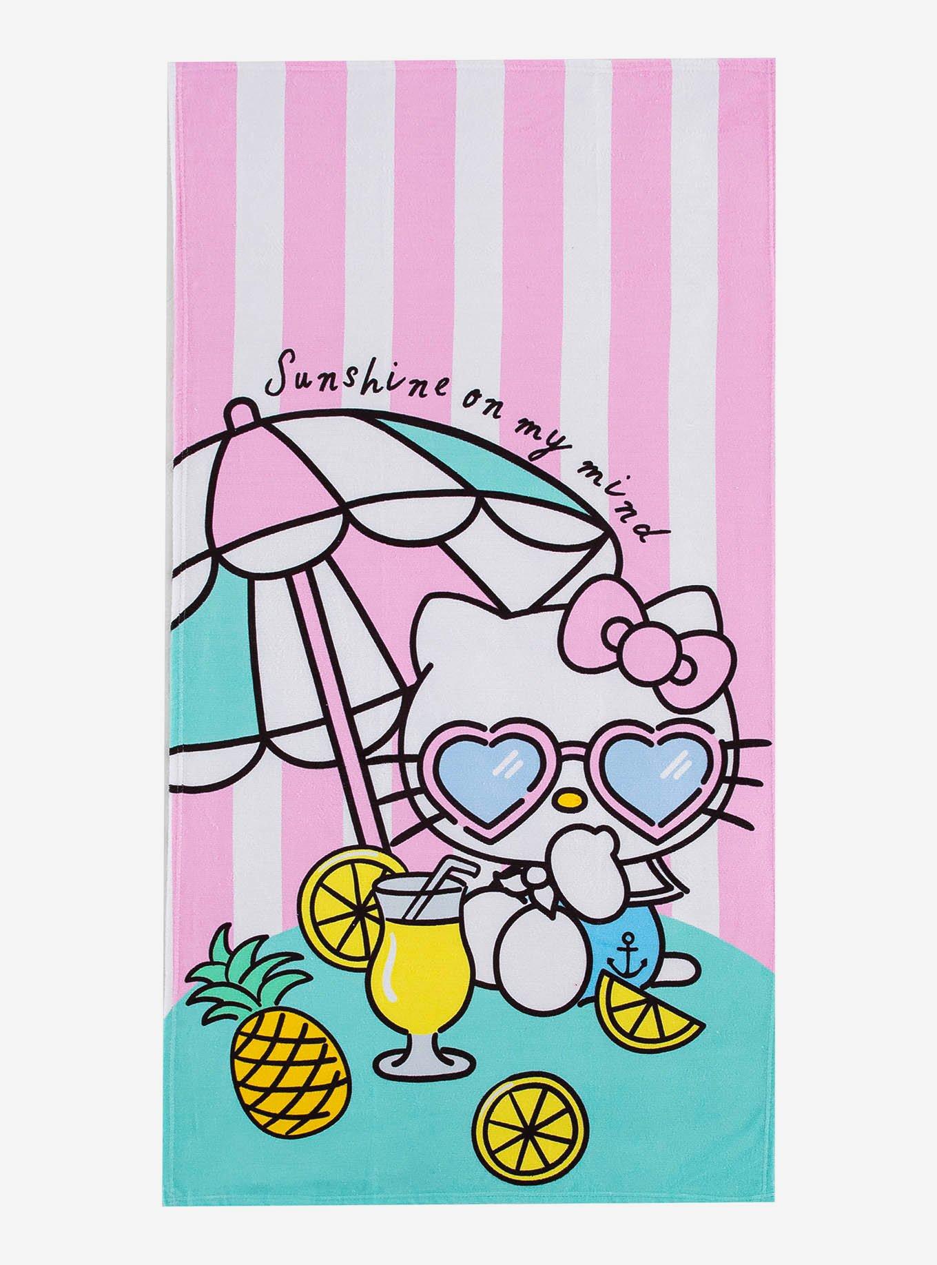 Hello Kitty Umbrella Drink Beach Towel, , hi-res