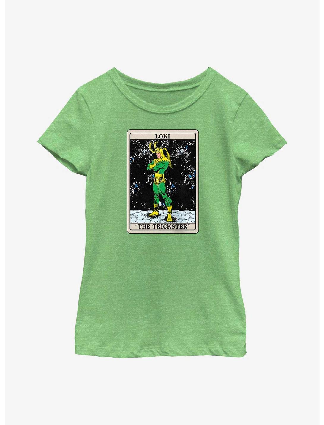 Marvel Loki The Trickster Card Youth Girls T-Shirt, GRN APPLE, hi-res