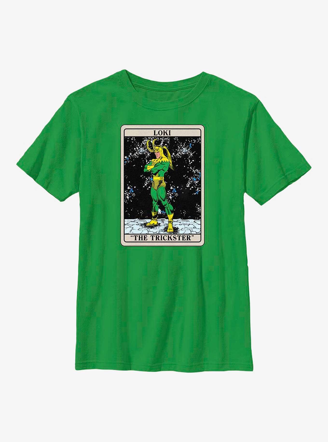 Marvel Loki The Trickster Card Youth T-Shirt, KELLY, hi-res