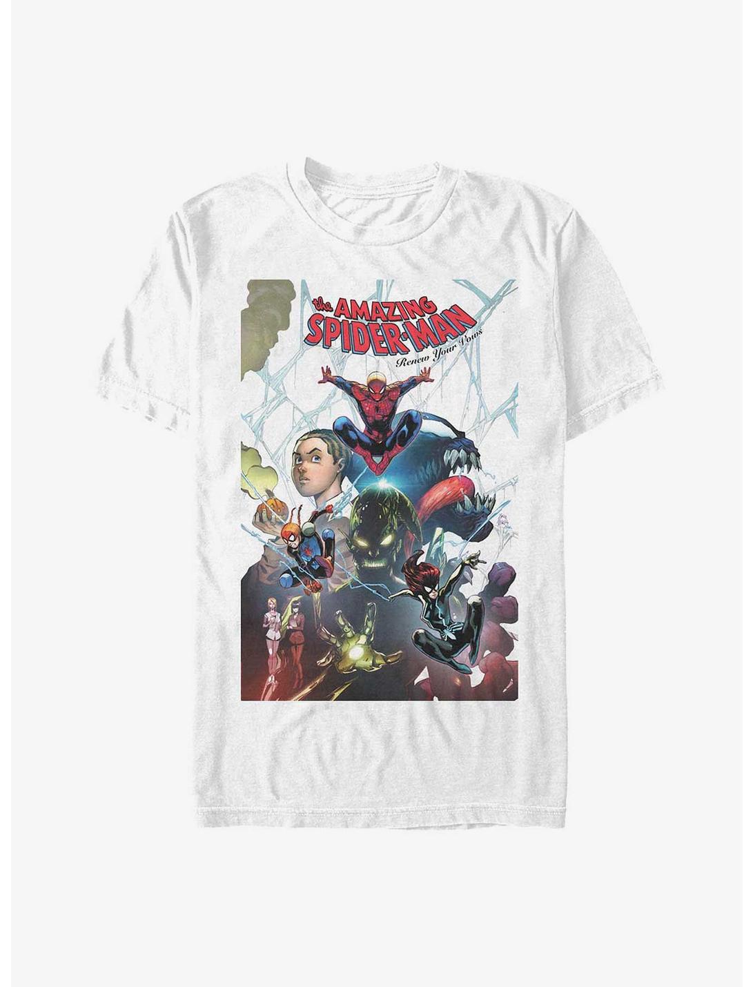 Marvel Spider-Man Enemies Poster T-Shirt, WHITE, hi-res