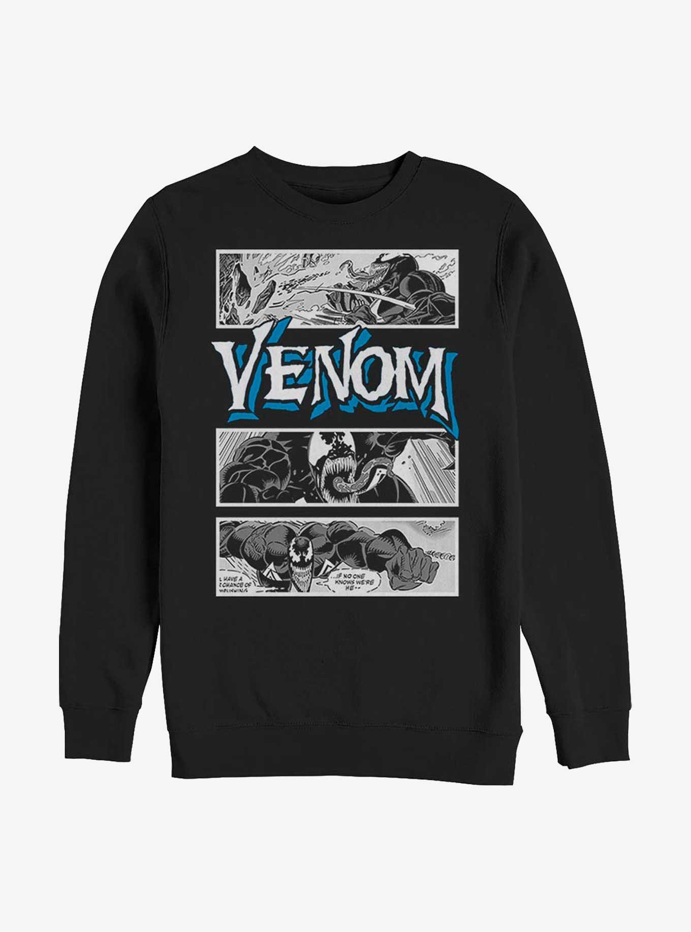Marvel Venom Comic Panels Logo Sweatshirt, BLACK, hi-res