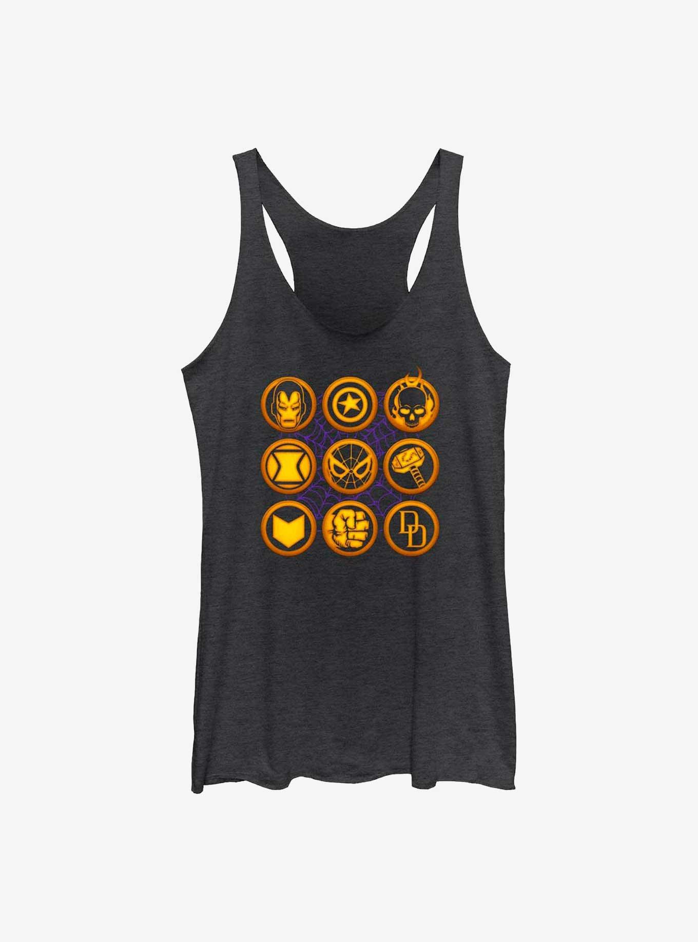 Marvel Avengers Hero Icons Womens Tank Top, BLK HTR, hi-res
