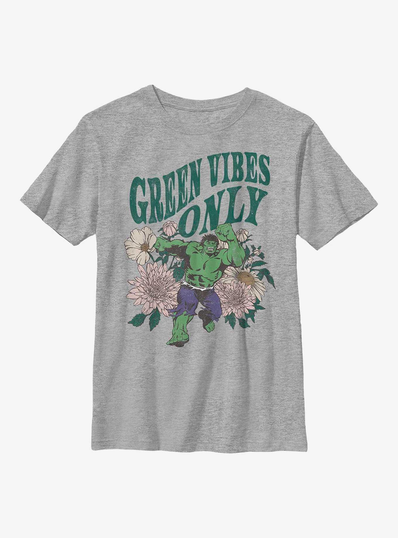 Marvel Hulk Green Vibes Only Youth T-Shirt, ATH HTR, hi-res