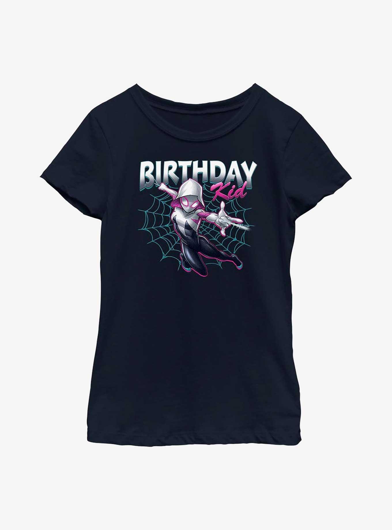 Marvel Spider-Man Spider-Gwen Birthday Kid Youth Girls T-Shirt, NAVY, hi-res