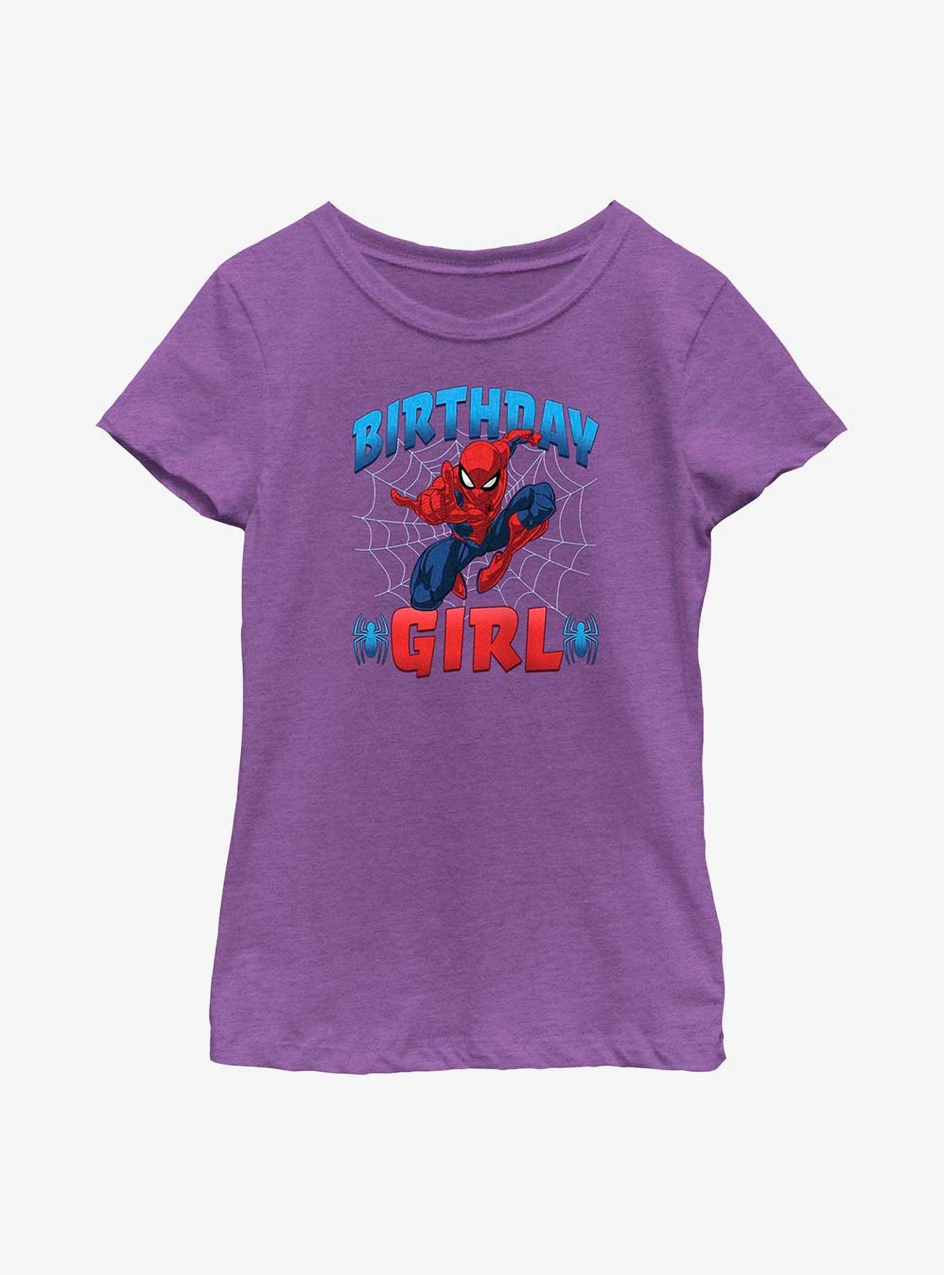 Marvel Spider-Man Spidey Birthday Girl Youth Girls T-Shirt, PURPLE BERRY, hi-res