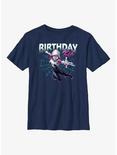 Marvel Spider-Man Spider-Gwen Birthday Kid Youth T-Shirt, NAVY, hi-res