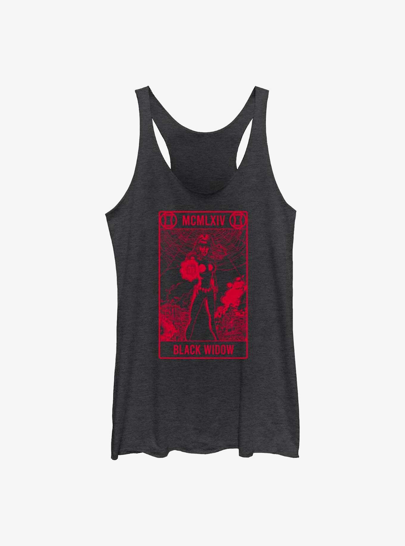 Marvel Black Widow Tarot Card Womens Tank Top, BLK HTR, hi-res