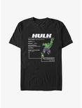 Marvel Hulk Hero Stats T-Shirt, BLACK, hi-res