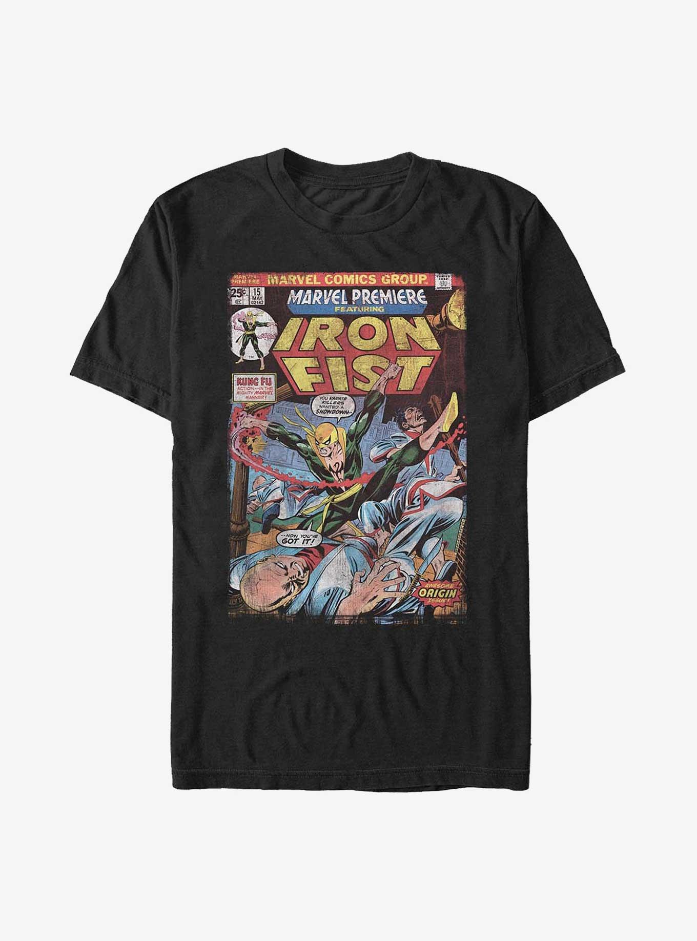 Marvel Iron Fist Comic Cover T-Shirt, BLACK, hi-res