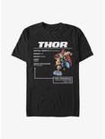 Marvel Thor Hero Stats T-Shirt, BLACK, hi-res