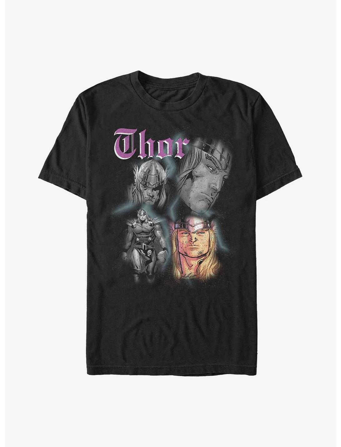 Marvel Thor God of Thunder Homage T-Shirt, BLACK, hi-res