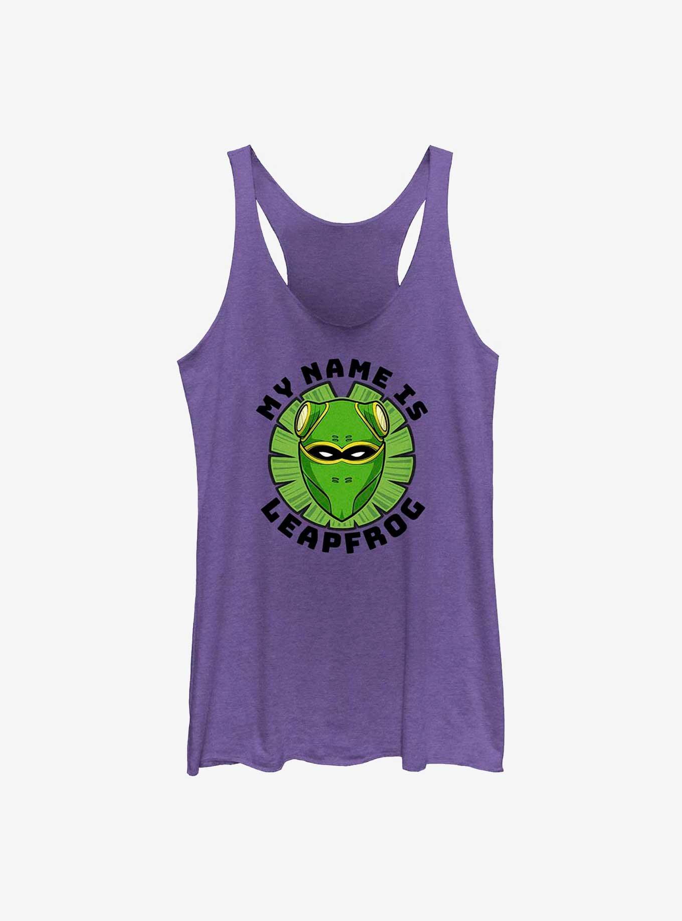 Marvel She-Hulk My Name Is Leapfrog Girls Raw Edge Tank, PUR HTR, hi-res