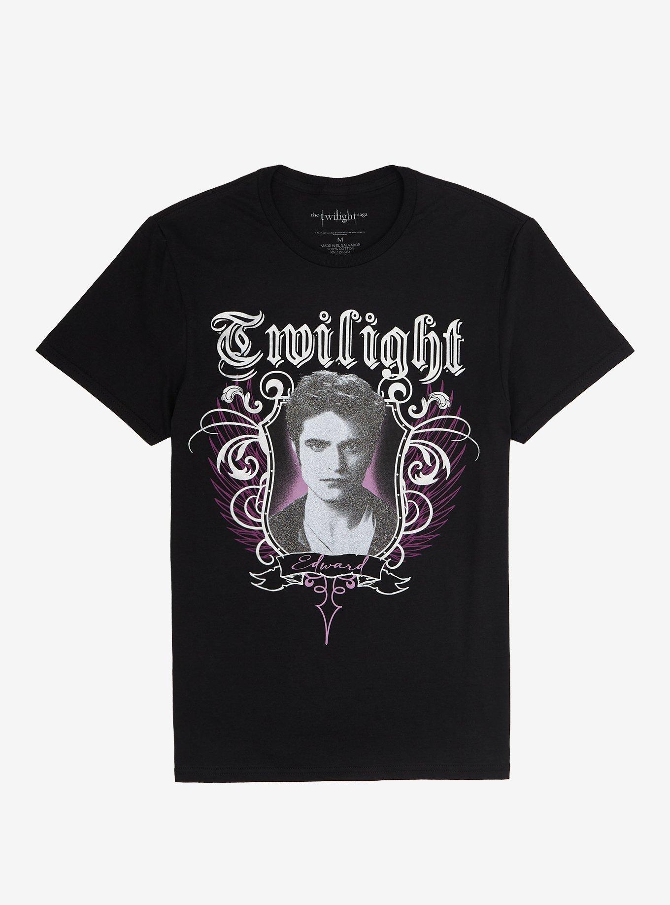Twilight Glitter Edward Crest Boyfriend Fit Girls T-Shirt