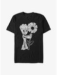 Marvel Guardians of the Galaxy Groot Flower T-Shirt, BLACK, hi-res