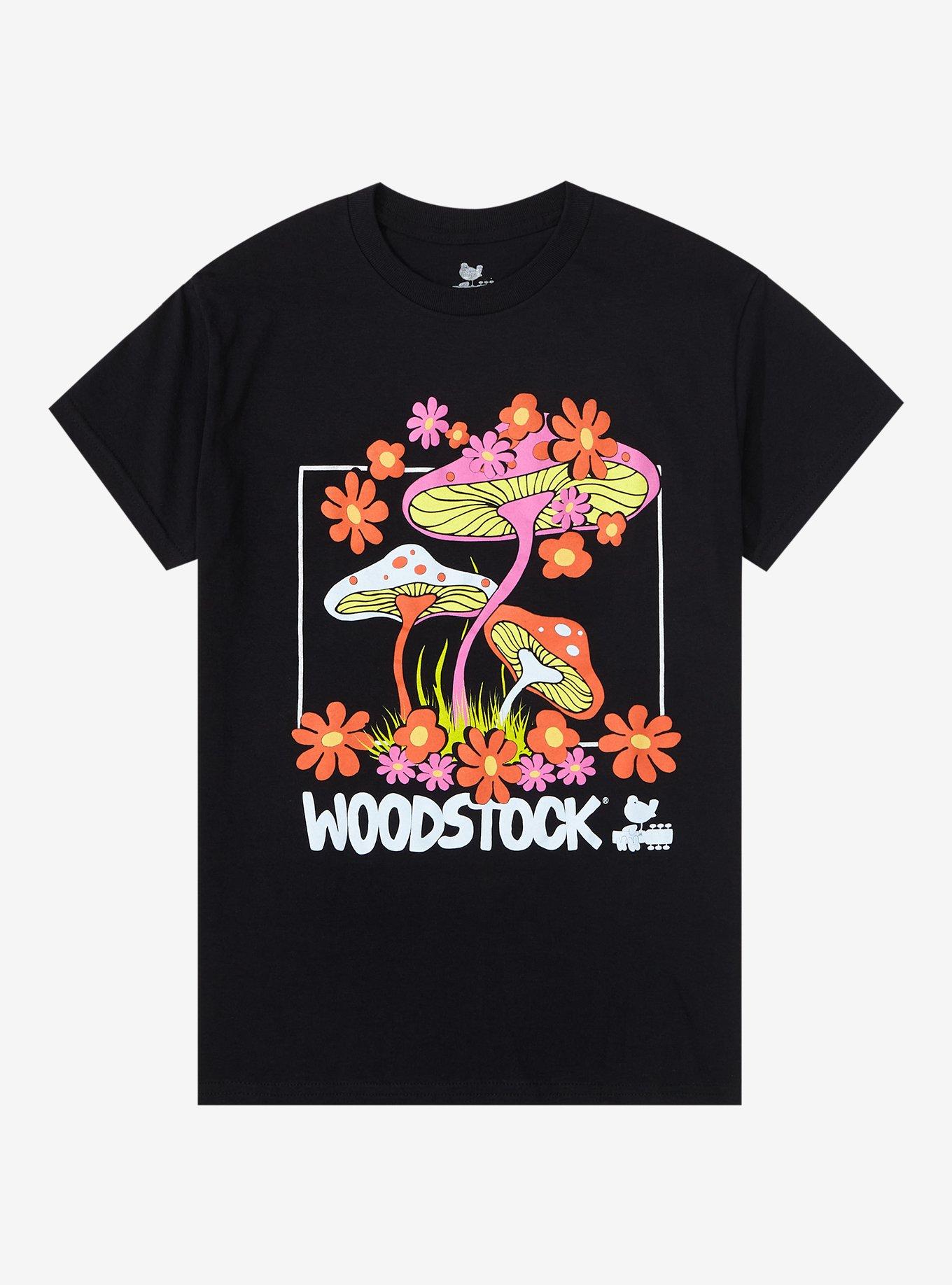Woodstock Mushrooms & Flowers Boyfriend Fit Girls T-Shirt, , hi-res