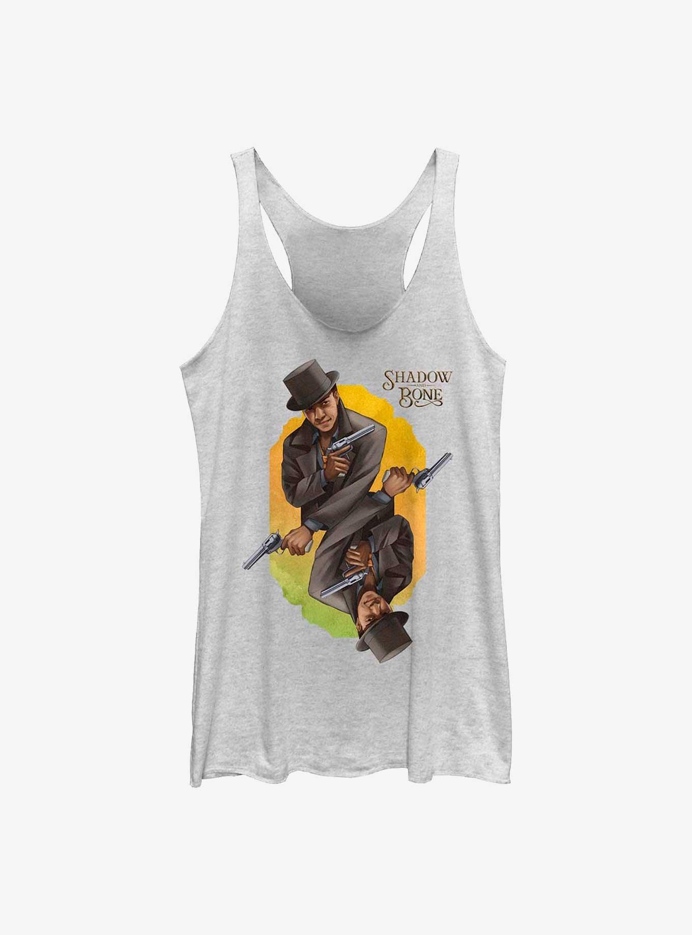 Shadow And Bone Jesper Card Poster Womens Tank Top, WHITE HTR, hi-res