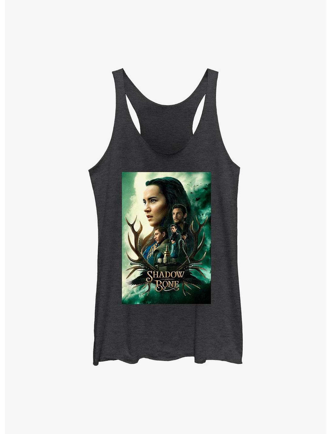 Shadow And Bone Antlers Group Poster Womens Tank Top, BLK HTR, hi-res