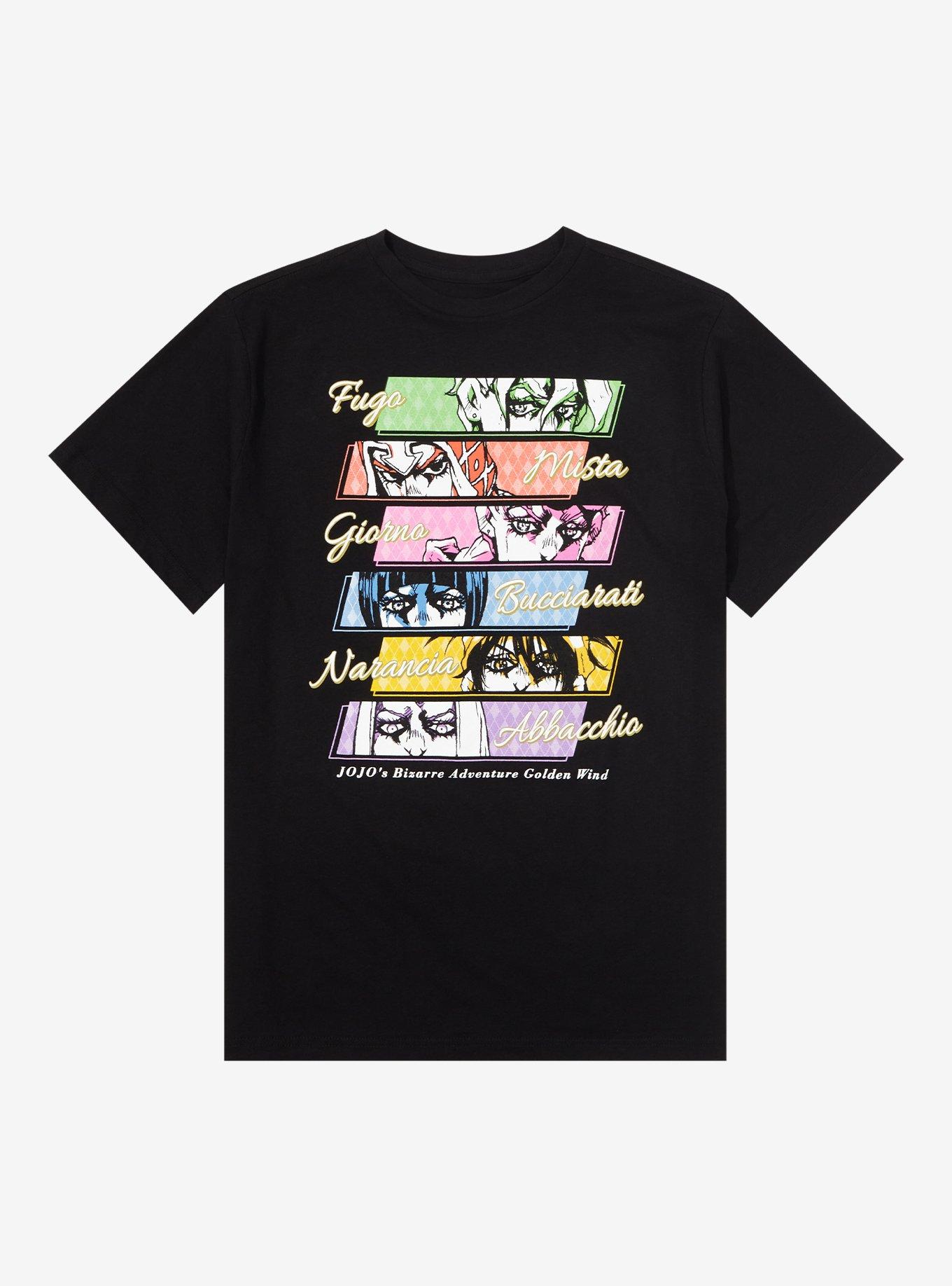 JoJo's Bizarre Adventure: Golden Wind Eye Panels T-Shirt, BLACK, hi-res