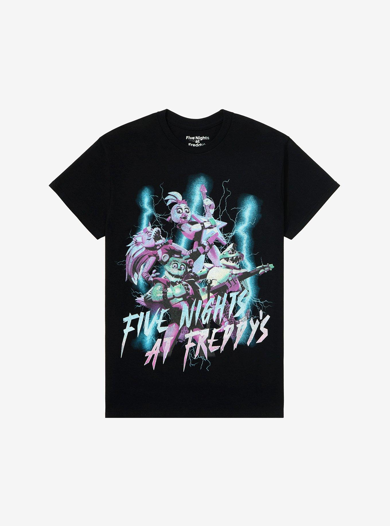 Five Nights At Freddy's: Security Breach Glow-In-The-Dark Lightning T-Shirt, BLACK, hi-res