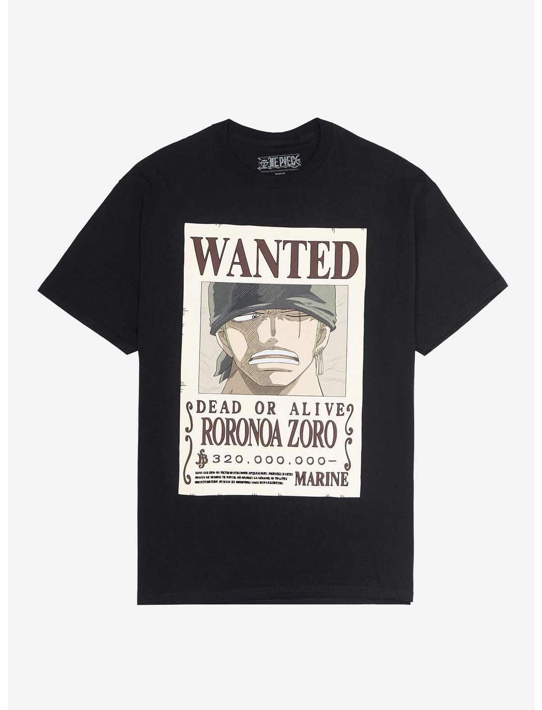 One Piece Zoro Wanted Poster T-Shirt, BLACK, hi-res