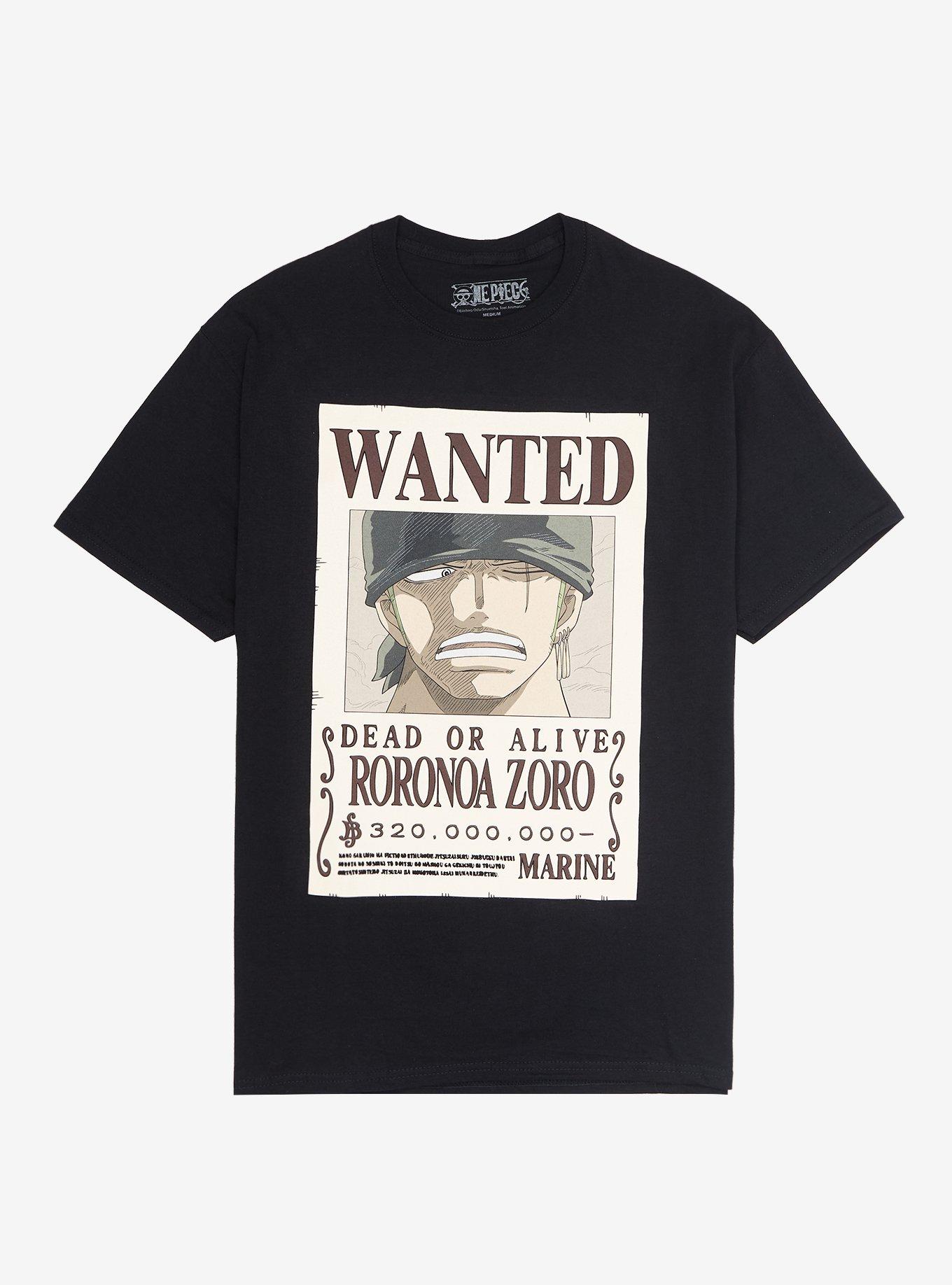 One Piece Zoro Wanted Poster T-Shirt, BLACK, hi-res