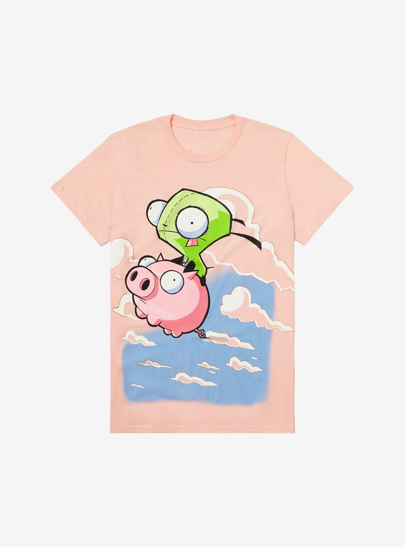 Invader Zim GIR Pink Sky Jumbo Print T-Shirt, PINK, hi-res