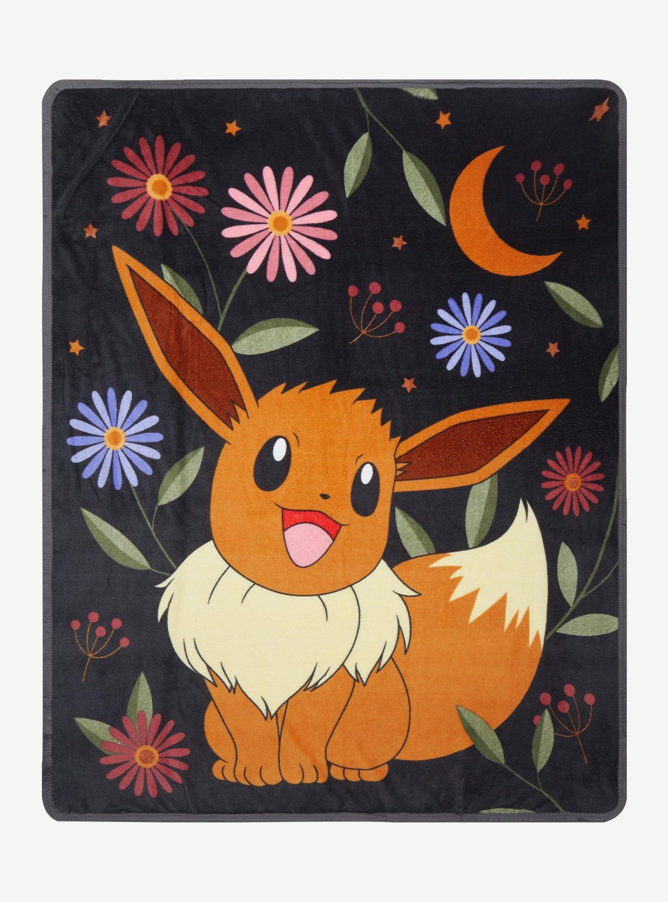 Pokemon Eevee Flowers Throw Blanket