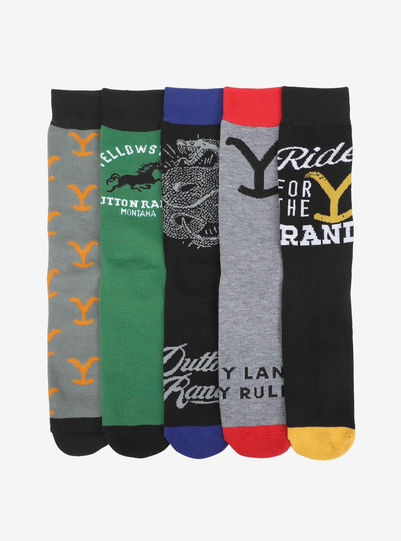 Yellowstone Crew Socks 5 Pair, , hi-res