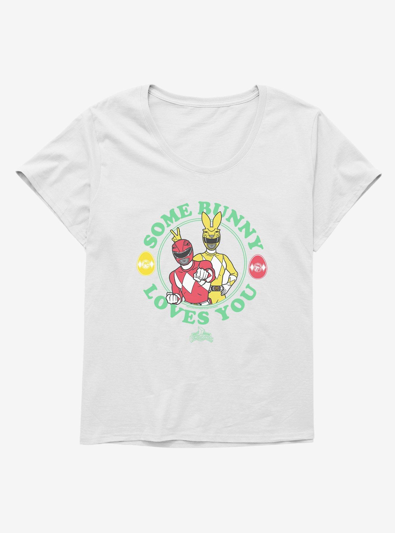 Mighty Morphin Power Rangers Some Bunny Loves You Girls T-Shirt Plus Size, WHITE, hi-res