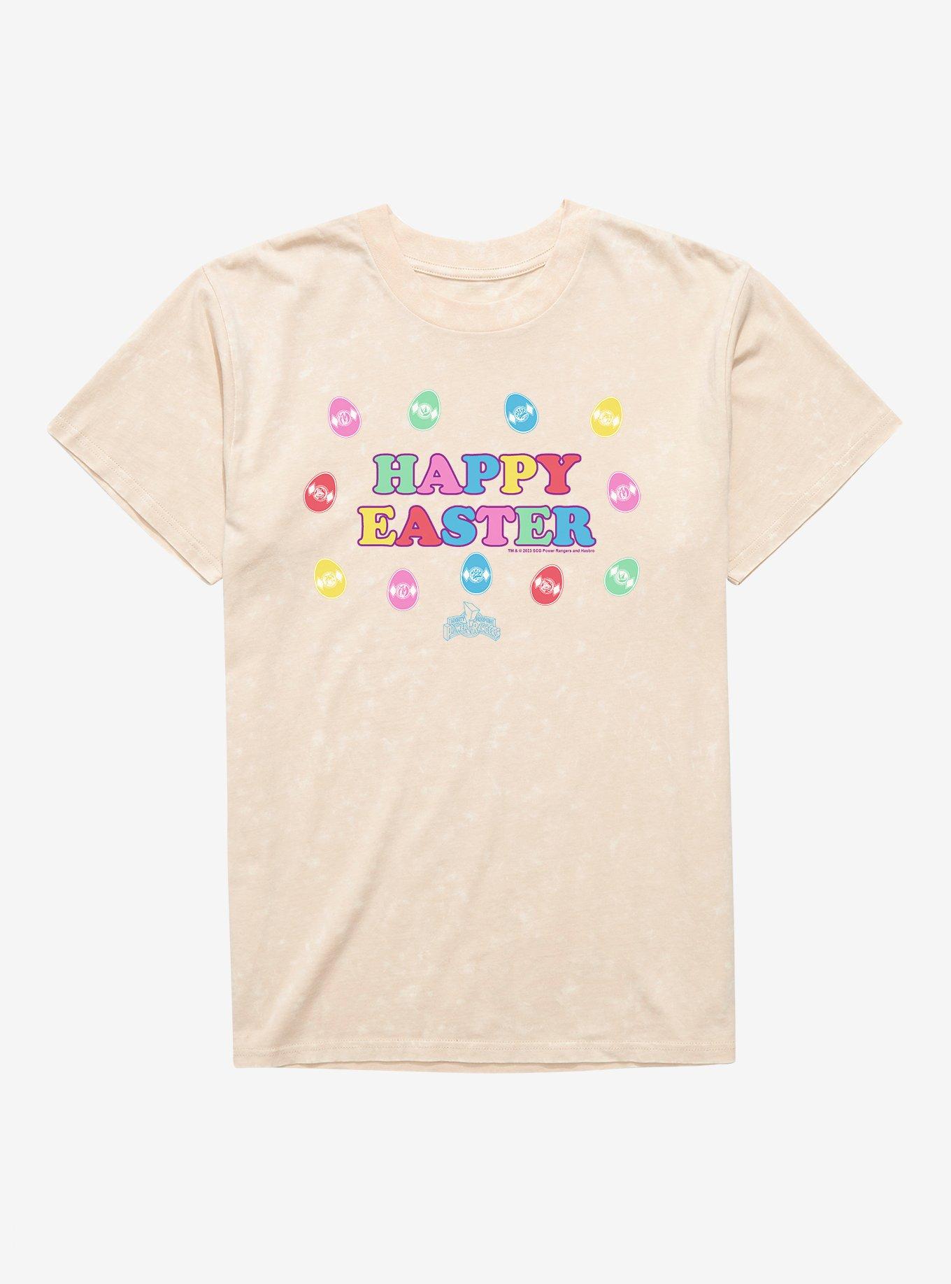 Mighty Morphin Power Rangers Happy Easter Mineral Wash T-Shirt