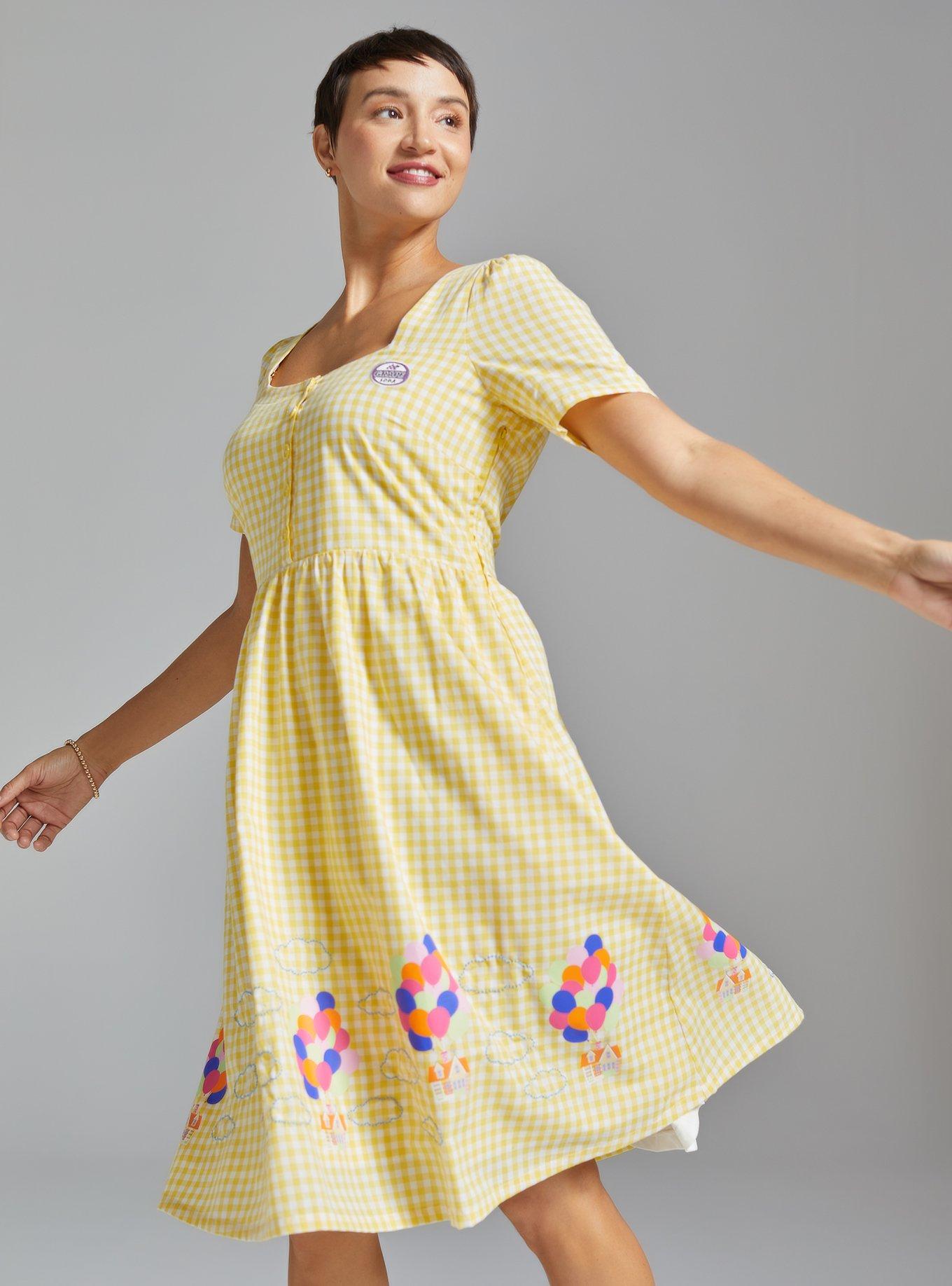 Disney Pixar Up Gingham Houses Button Up Midi Dress - BoxLunch