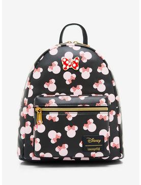 Loungefly Disney Minnie Mouse Pink Heads Mini Backpack, , hi-res