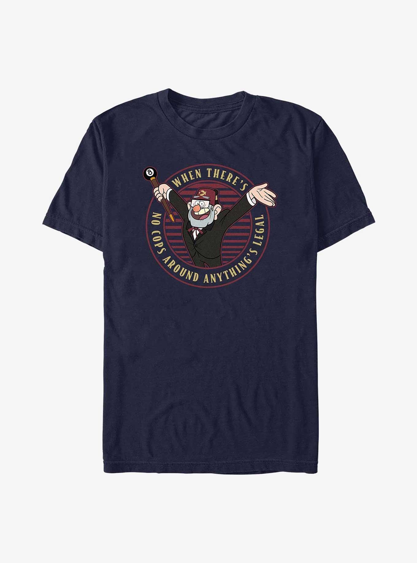 Disney Gravity Falls Stan When There's No Cops Around Anything's Legal T-Shirt, NAVY, hi-res