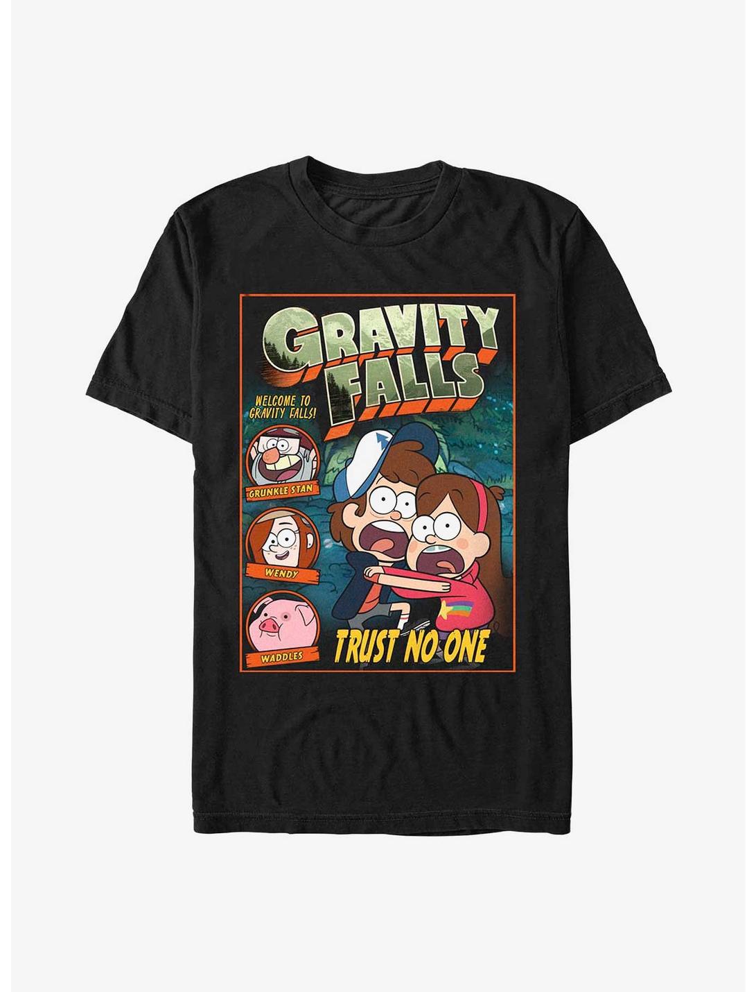 Disney Gravity Falls Trust No One Comic Cover T-Shirt, BLACK, hi-res