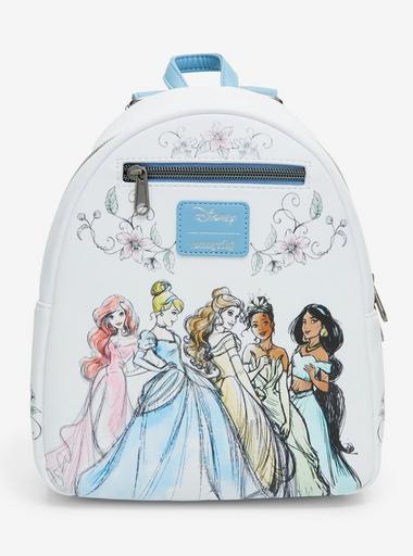disney parks mini backpack disney sketch princesses by loungefly Radar Toys Exclusive Print Faux Leather Nylon lining Zipper closure Officially Licensed Disney Bag Faux Leather with Printed Details Carry Your Essentials Like a