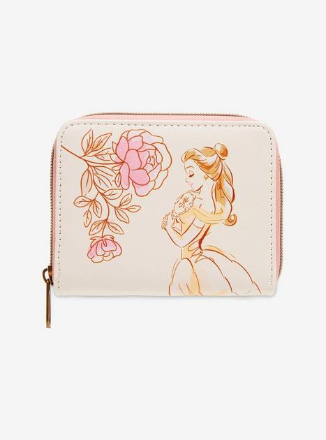 Loungefly Disney Beauty And The Beast Belle & Roses Mini Zipper Wallet