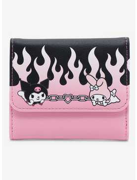 Loungefly My Melody & Kuromi Flame Heart Mini Flap Wallet, , hi-res
