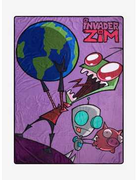 Invader Zim Holding Earth Throw Blanket, , hi-res