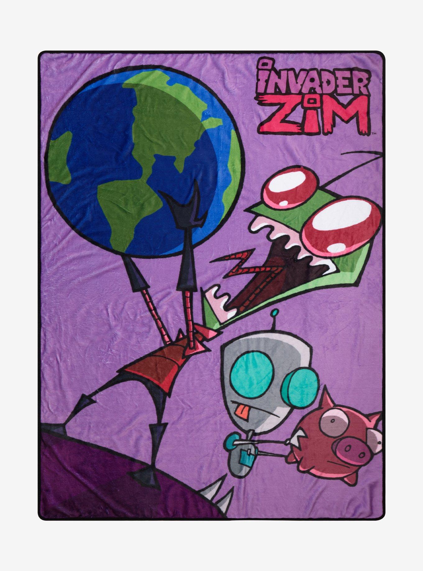 Invader Zim Holding Earth Throw Blanket, , hi-res