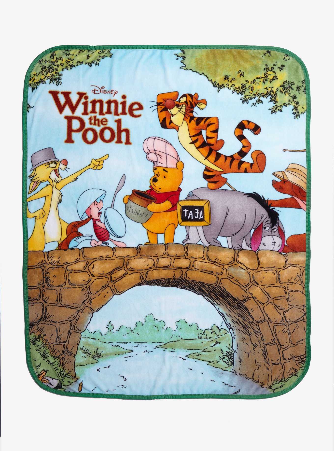 Disney Winnie The Pooh Group Bridge Throw Blanket, , hi-res