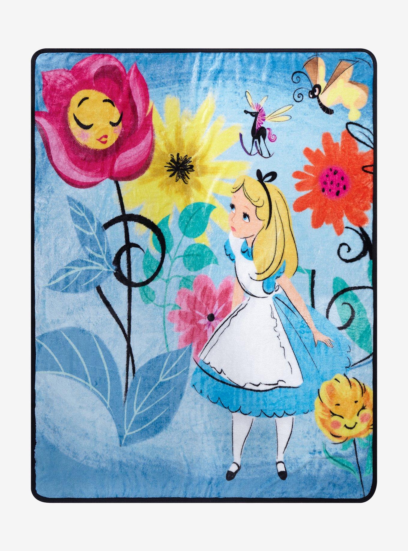 Disney Alice In Wonderland Flowers Throw Blanket Hot Topic