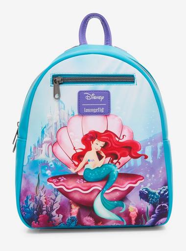 Disney Loungefly Hot Topic Little Mermaid Large Full Size Sea Slouch Backpack Loungefly Disney The Little Mermaid Ariel Sea Slouch  main image 4