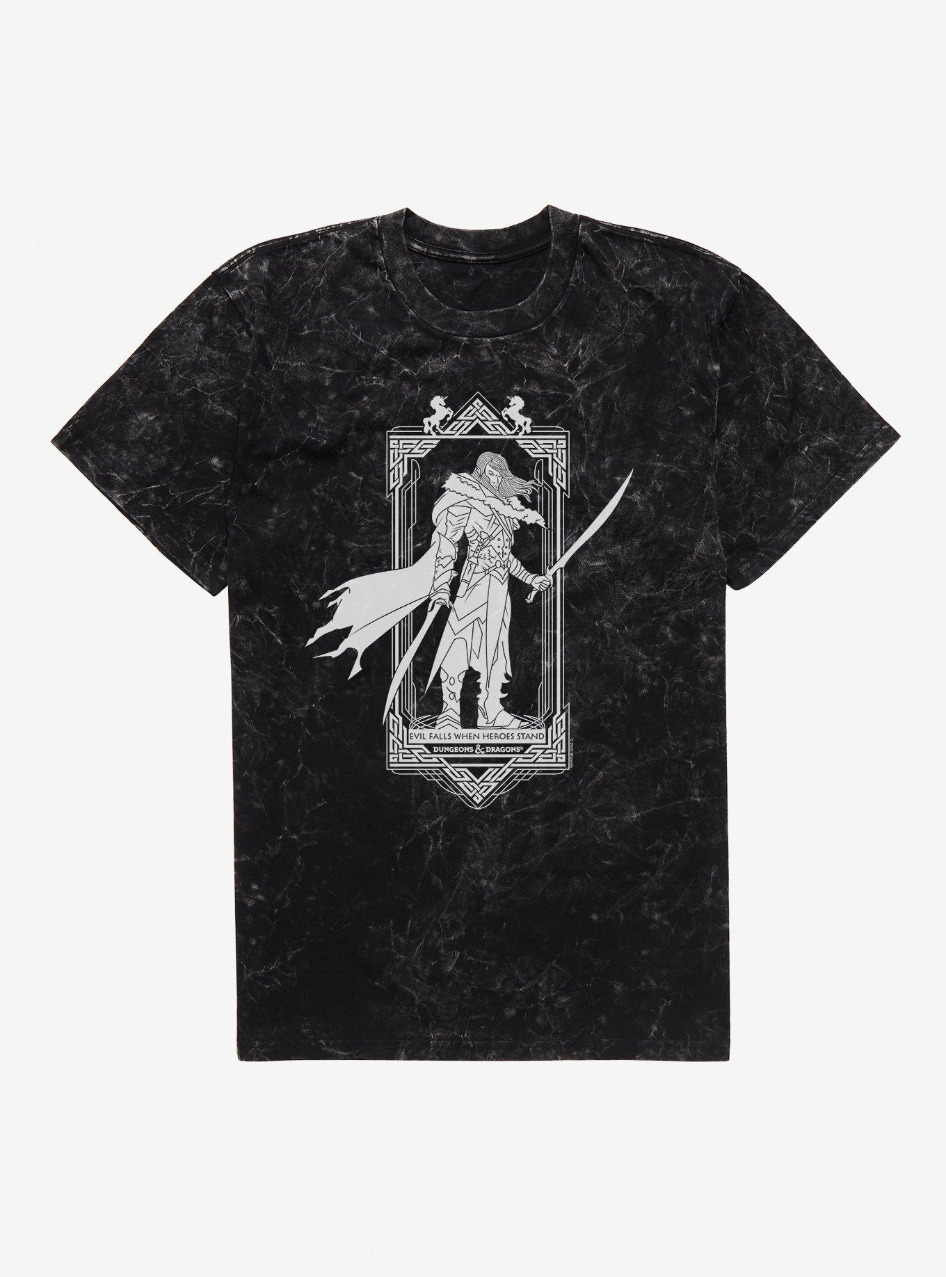 Dungeons & Dragons Drizzt Heroes Stand Mineral Wash T-Shirt, BLACK MINERAL WASH, hi-res