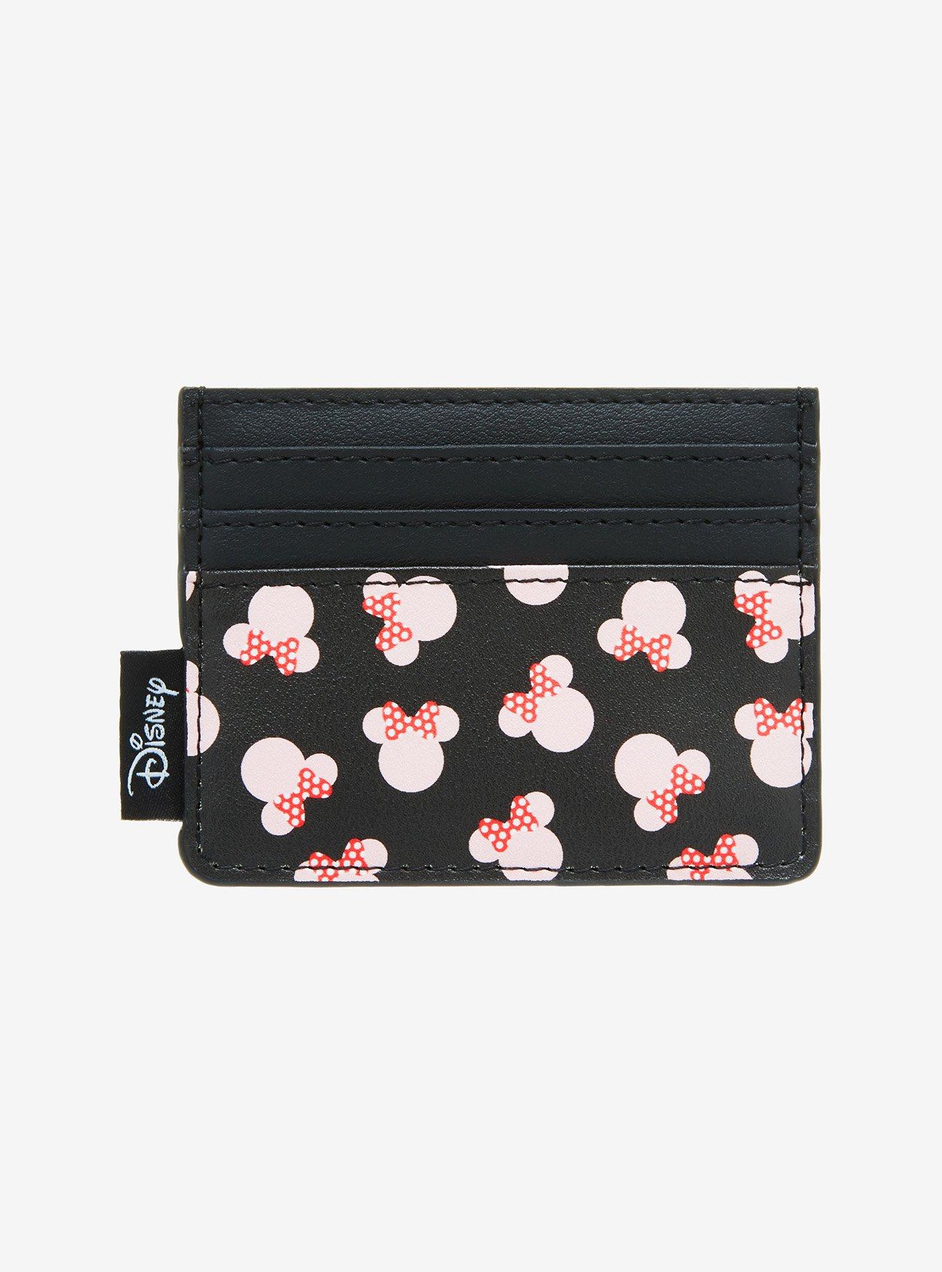 Disney Parks Minnie Mouse Black Wallet-Crossbody, Red/White